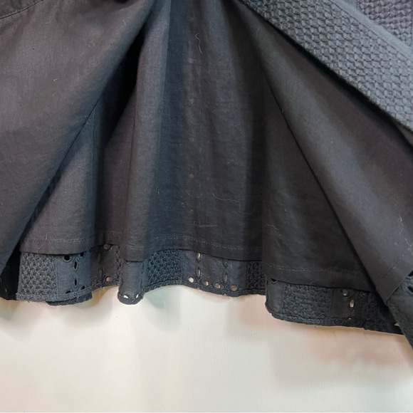 J. Crew Ruffle Sleeve Eyelet Dress Black Size 0 - Picture 11 of 14